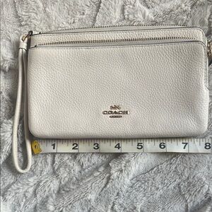 Coach Ivory Leather Wristlet